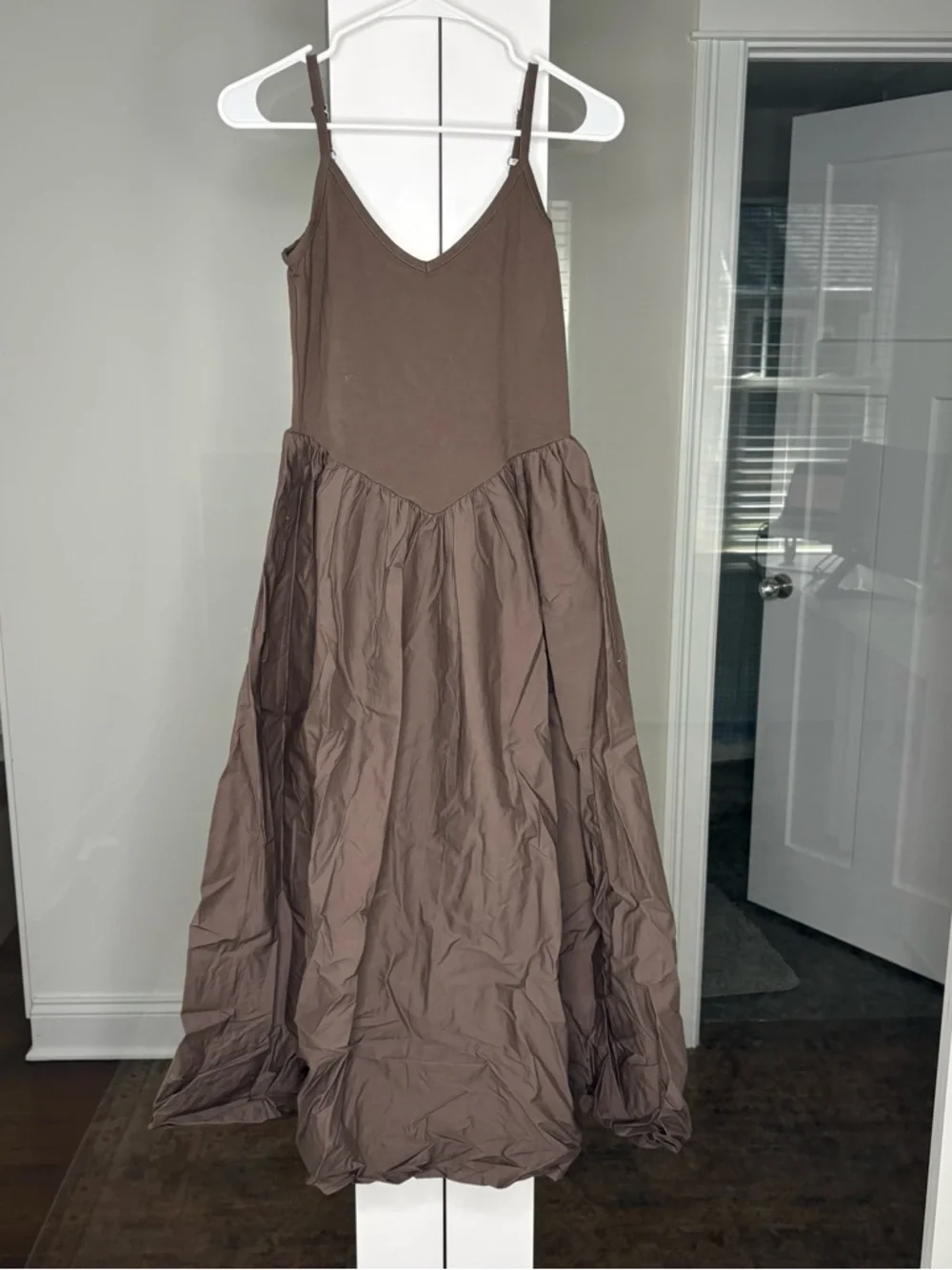 NWT J. Crew Basque-waist Mixy Dress Smoky Wood Brown